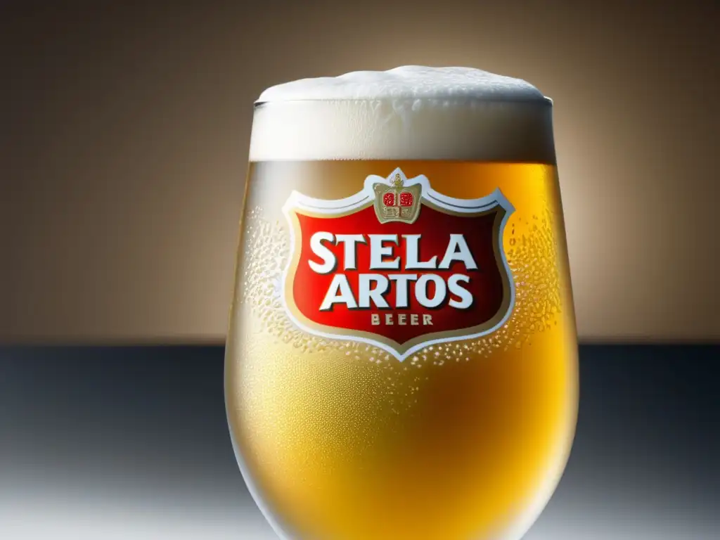 Cerveza Stella Artois: espuma dorada, elegancia, sofisticación y sabor refinado