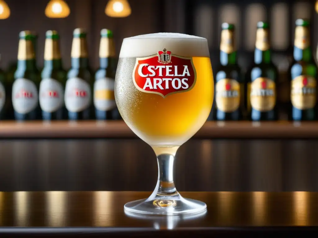 Cerveza Stella Artois en vaso de cristal con elegancia y claridad