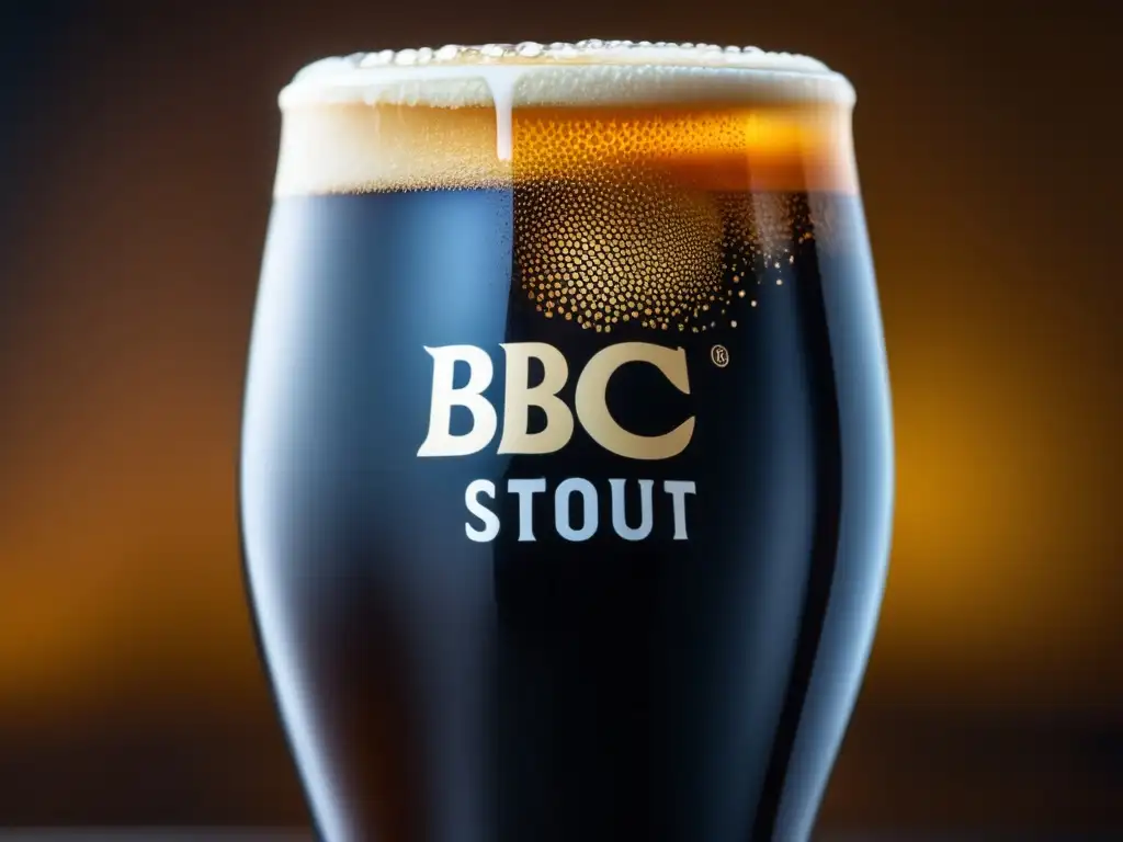 Una deliciosa cerveza Stout BBC Cajica Honey con intenso color oscuro y espuma cremosa