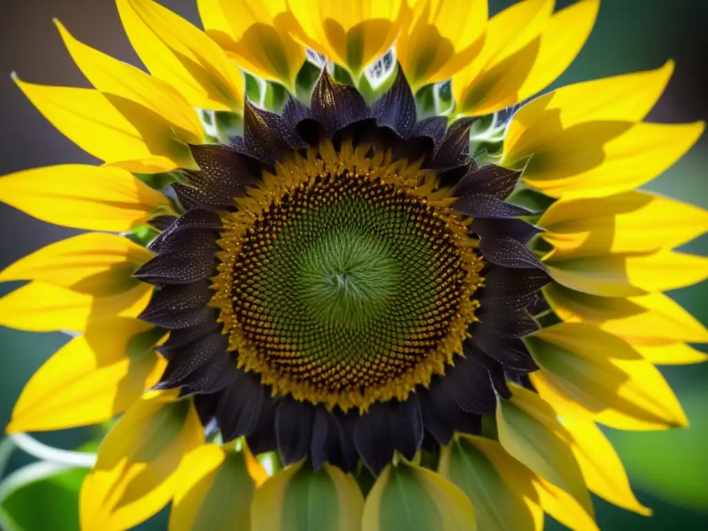 Captivante macro de girasol amarillo con centro marrón