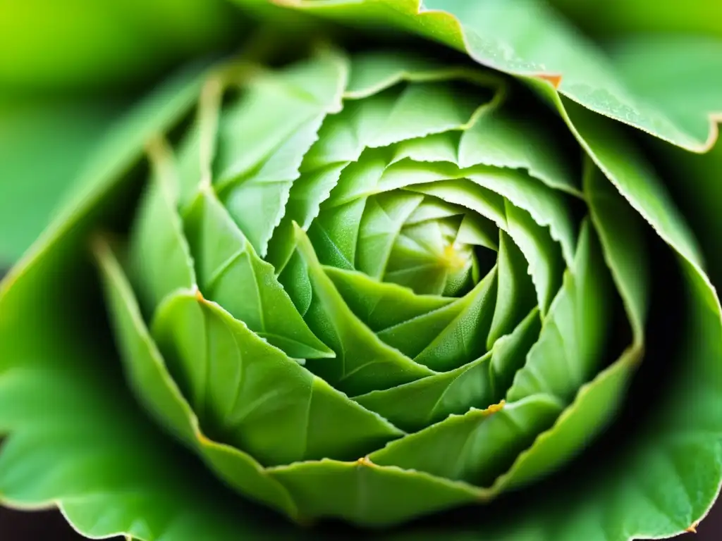 Lúpulo en Profundidad: Detalle exquisito de un cono de lúpulo verde, con brácteas delicadas y glándulas lupulinas doradas