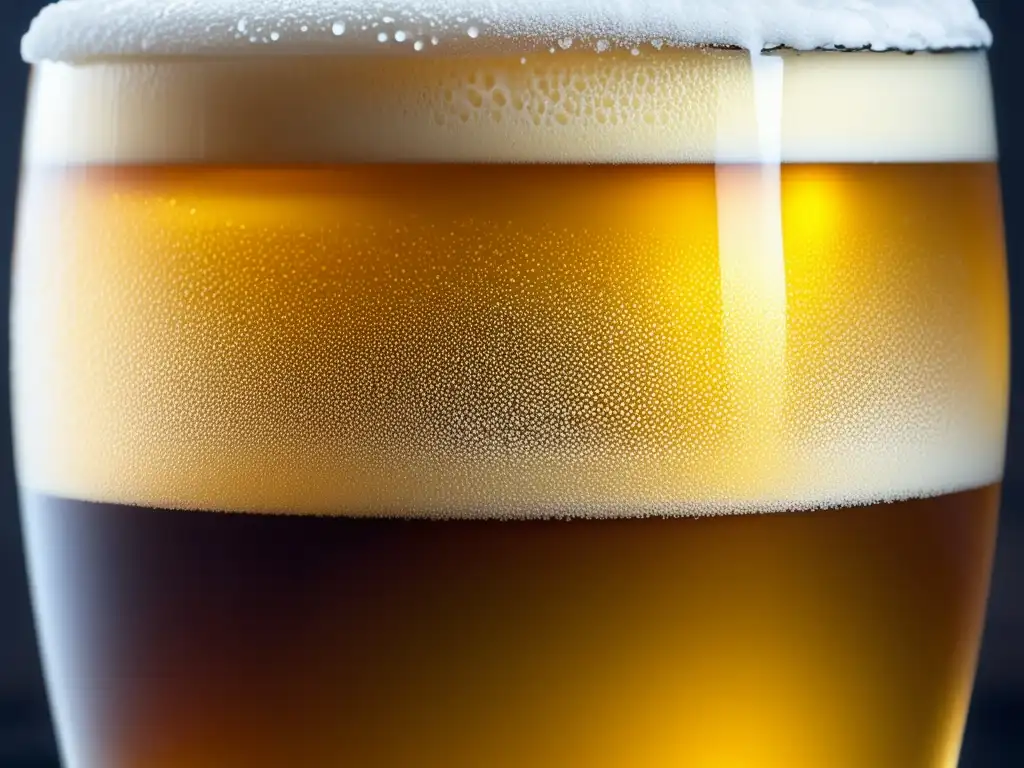 Cerveza artesanal dorada con burbujas y condensación - Colaboraciones Verdes