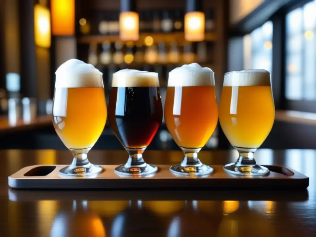 Bares en Tokio: Vuelo de cerveza artesanal con detalles elegantes y ambiente acogedor